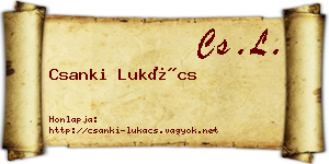 Csanki Lukács névjegykártya